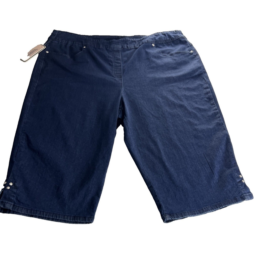 Allison Daley Womens Capri Pants 24W Skimmer Stretch Pull-On Dk. Indigo‎ Blue F8